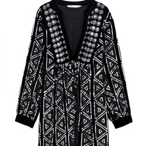 Sequined velvet tunic Dress M